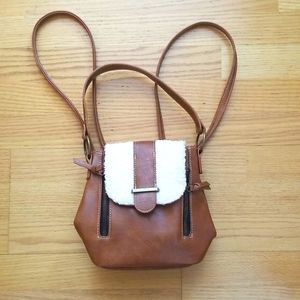 Summer & Rose Mini Faux Leather Sherpa lined Backpack